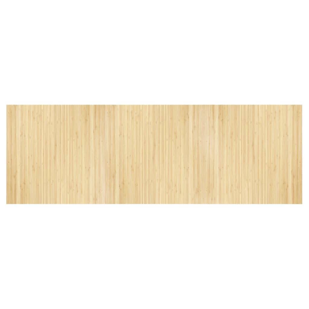 Teppe rektangulær lys naturell 100x300 cm bambus