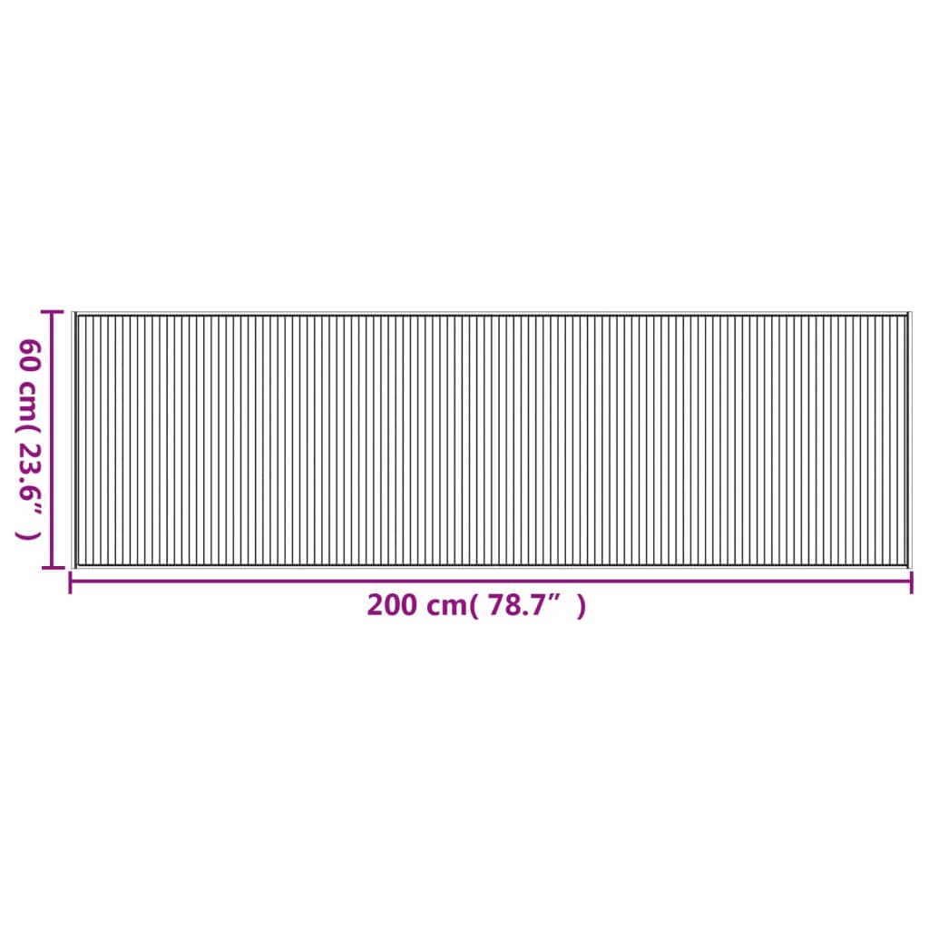 Teppe rektangulær svart 60x200 cm bambus vidaXL