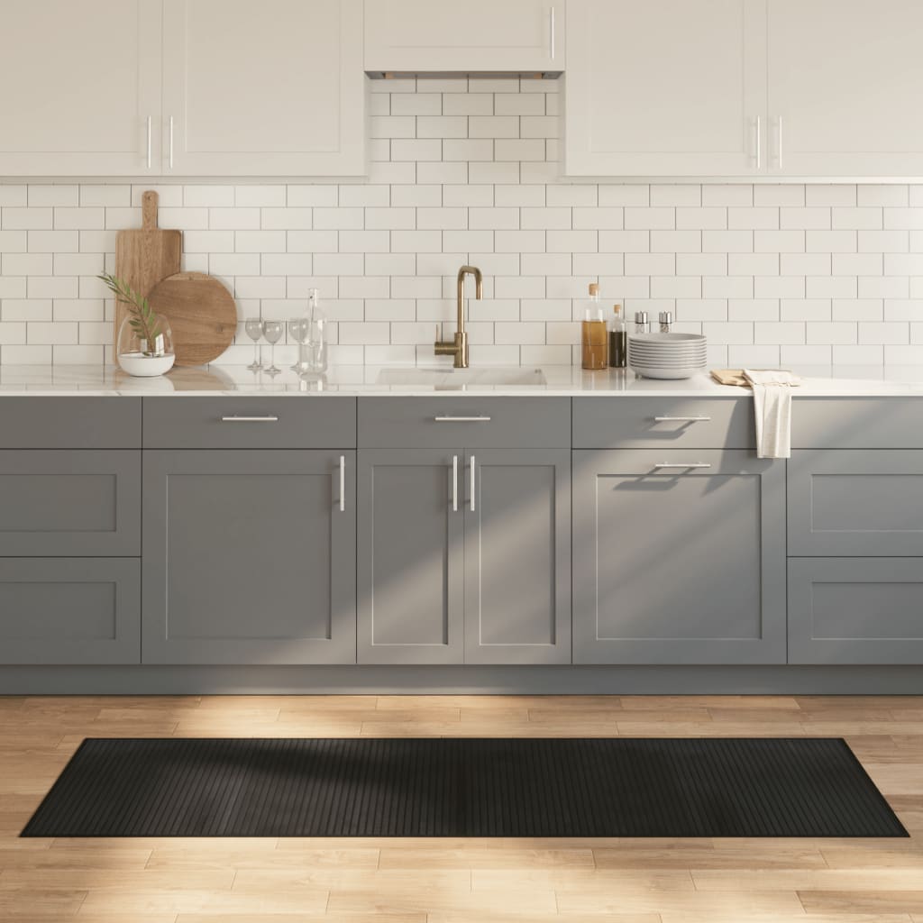 Teppe rektangulær svart 60x200 cm bambus vidaXL