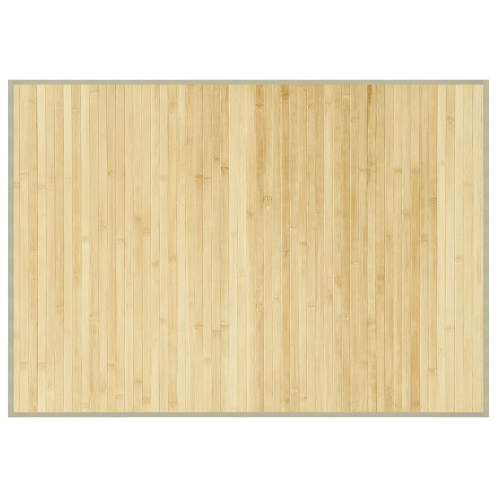 Teppe rektangulær lys naturell 70x100 cm bambus