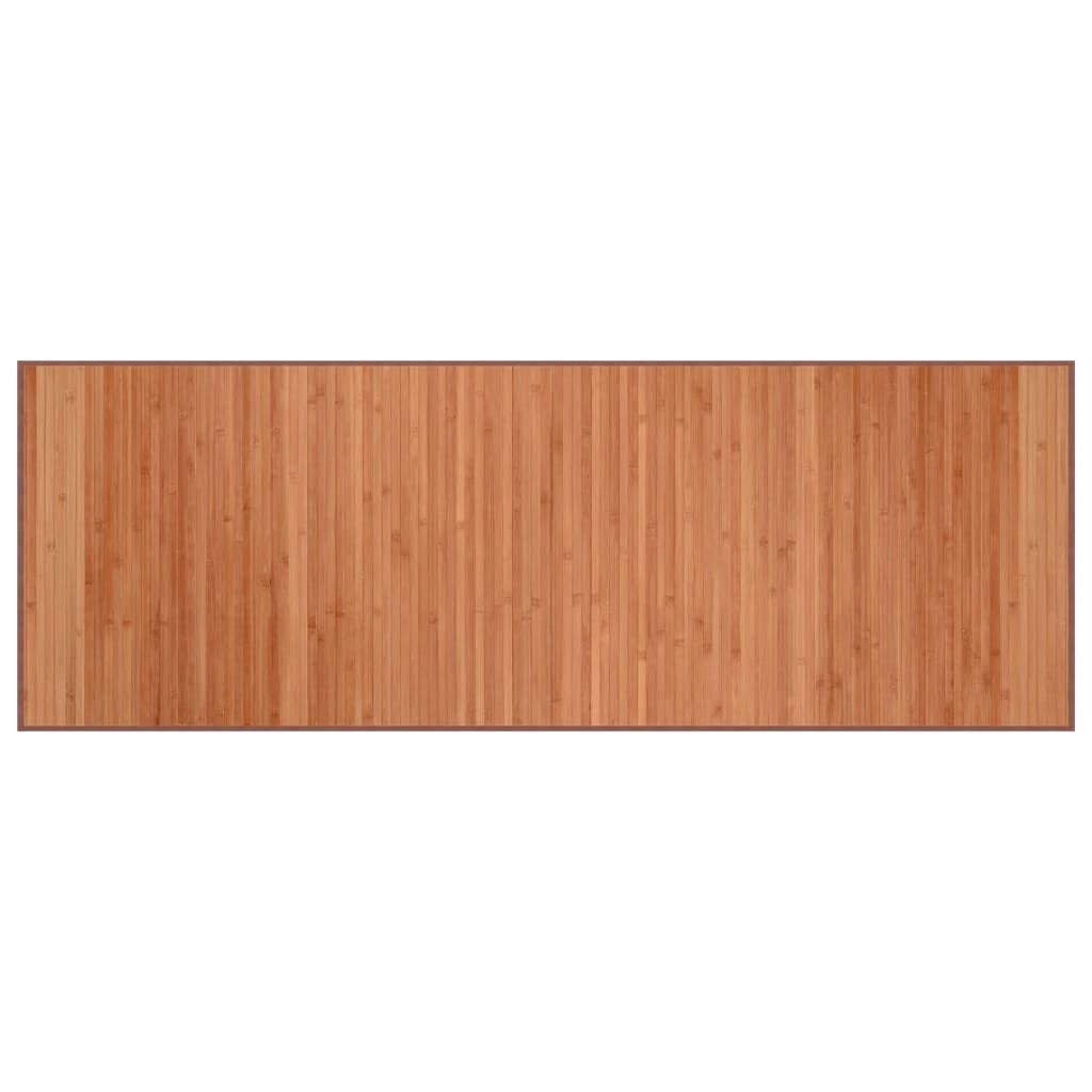 Teppe rektangulær brun 70x200 cm bambus