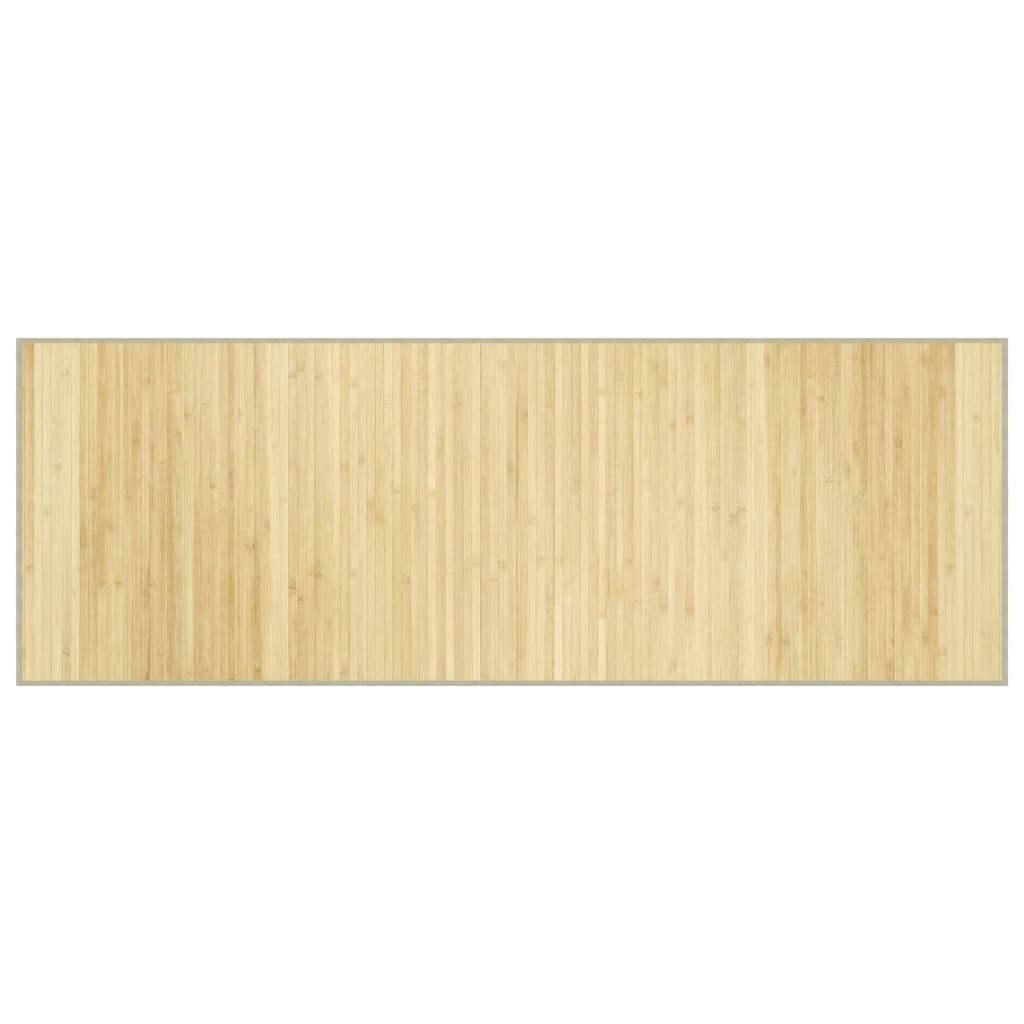 Teppe rektangulær lys naturell 70x200 cm bambus