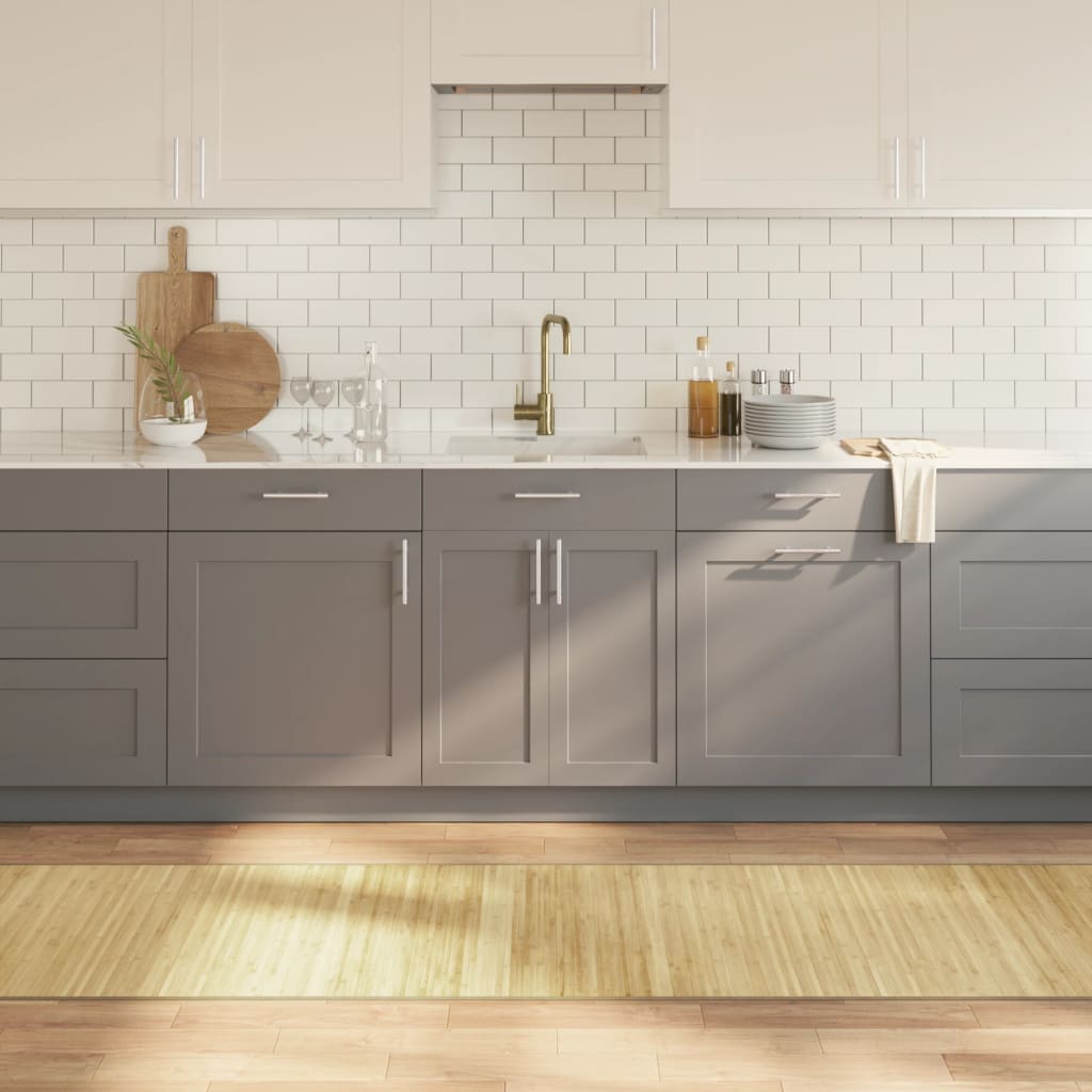 Teppe rektangulær lys naturell 70x300 cm bambus