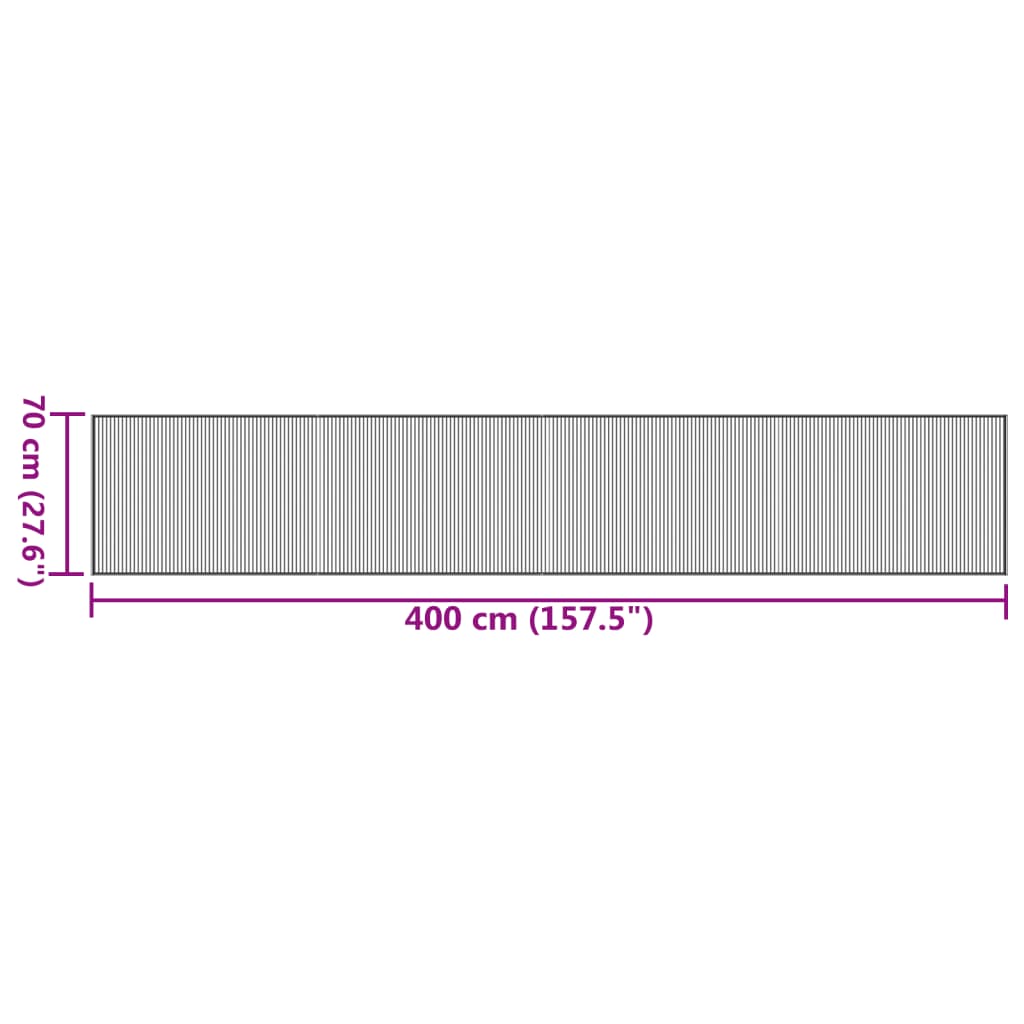 Teppe rektangulært svart 70x400 cm bambus vidaXL