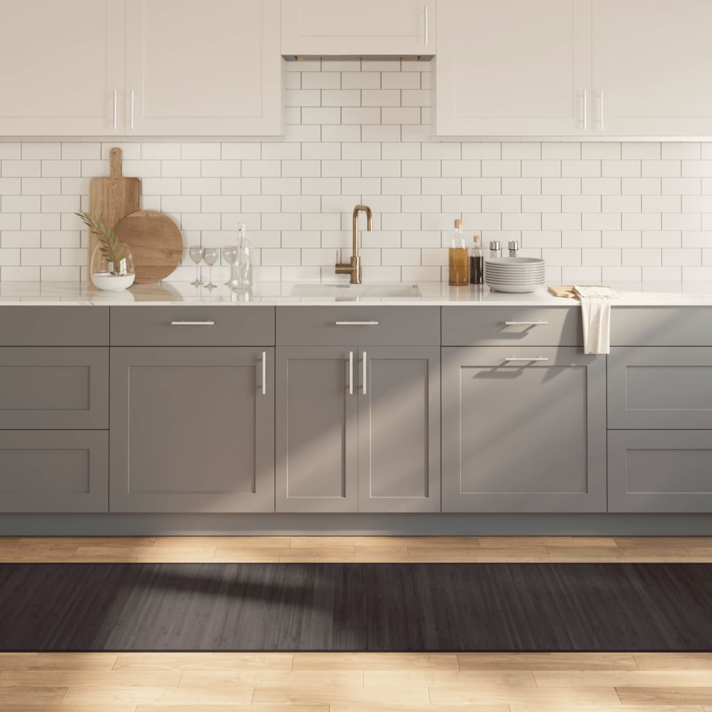 Teppe rektangulær mørkebrun 70x500 cm bambus