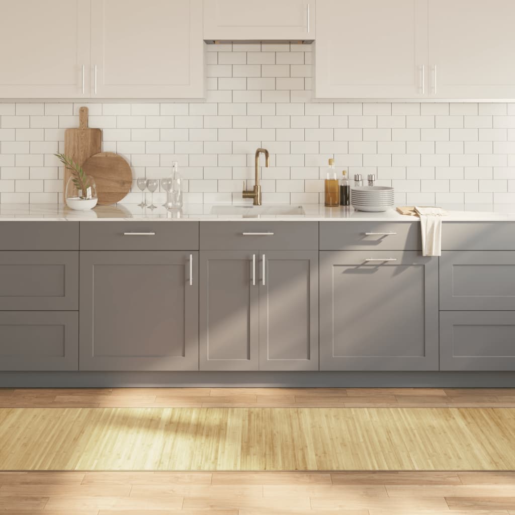 Teppe rektangulær lys naturell 70x1000 cm bambus