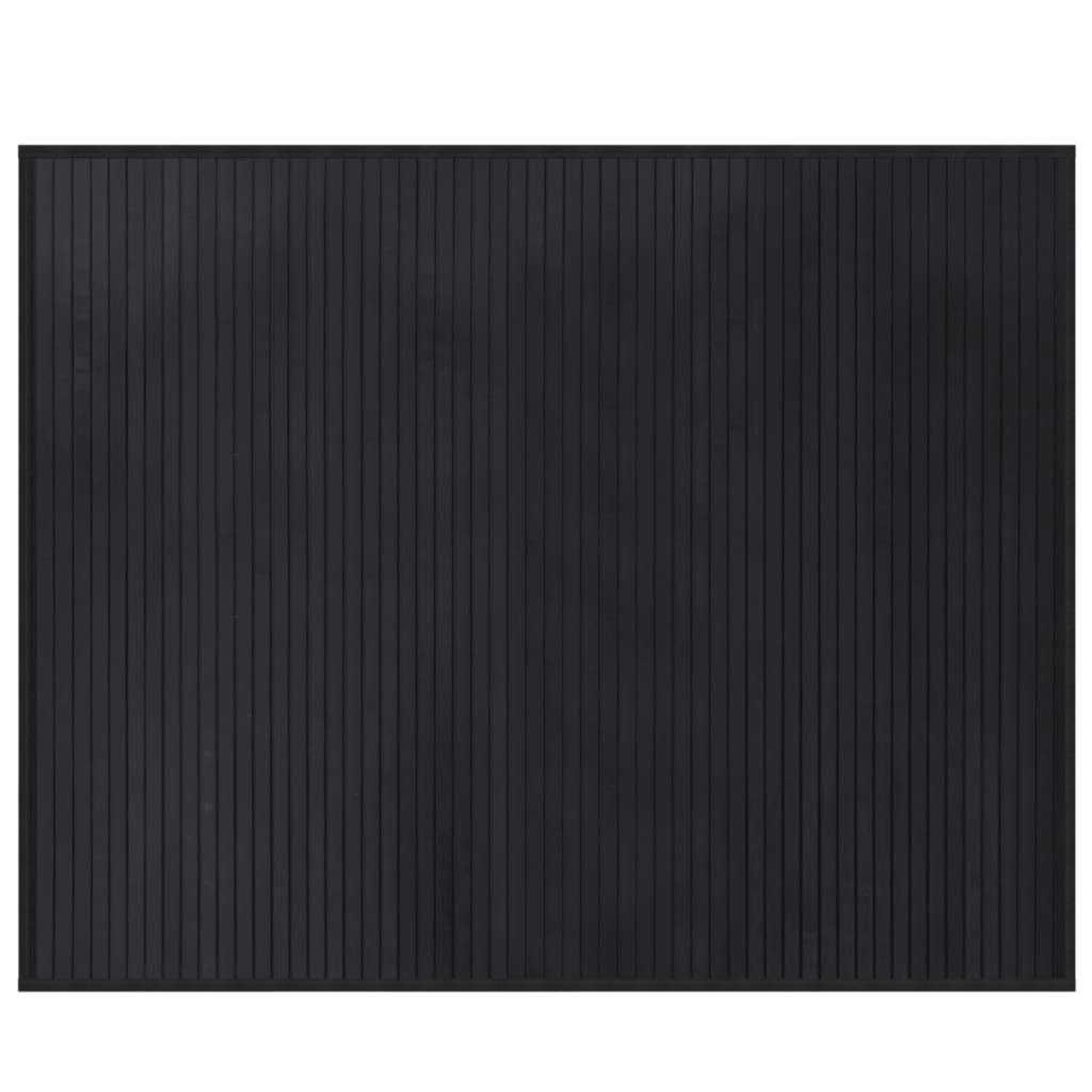 Teppe rektangulært svart 80x100 cm bambus