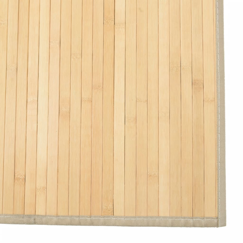 Teppe rektangulær lys naturell 80x200 cm bambus