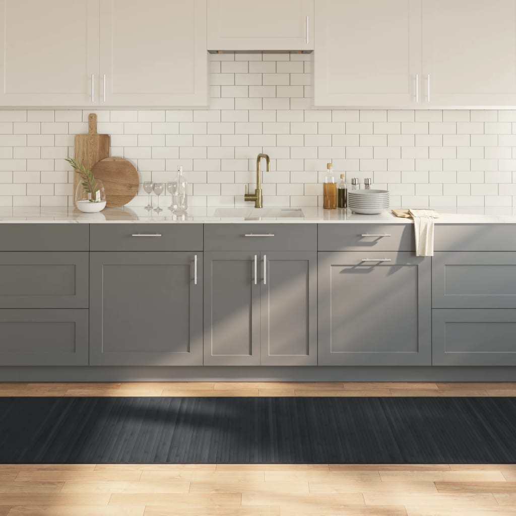 Teppe rektangulær grå 80x500 cm bambus