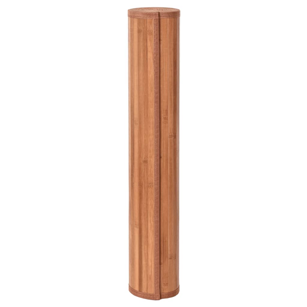 Teppe firkantet brun 100x100 cm bambus
