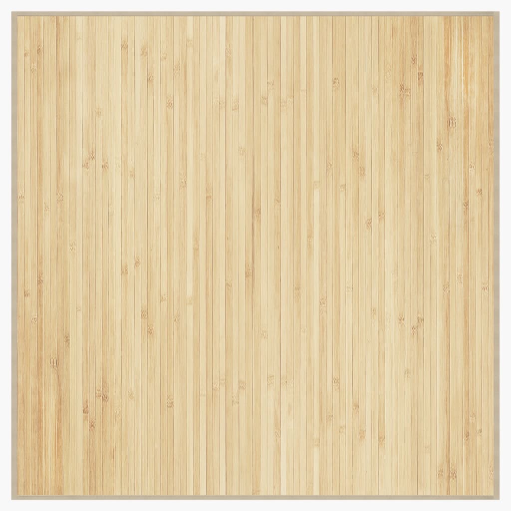 Teppe firkantet lys naturell 100x100 cm bambus