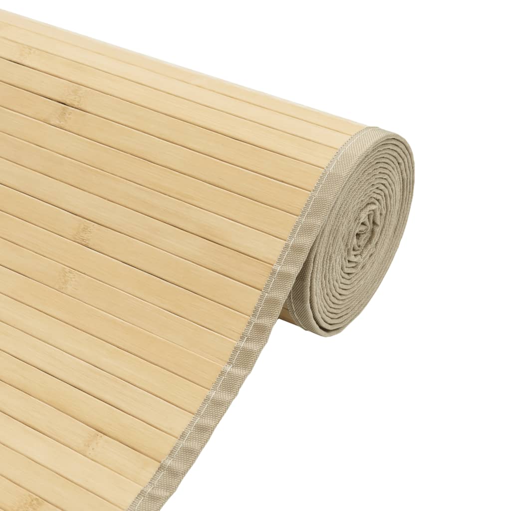 Teppe rektangulær lys naturell 100x200 cm bambus