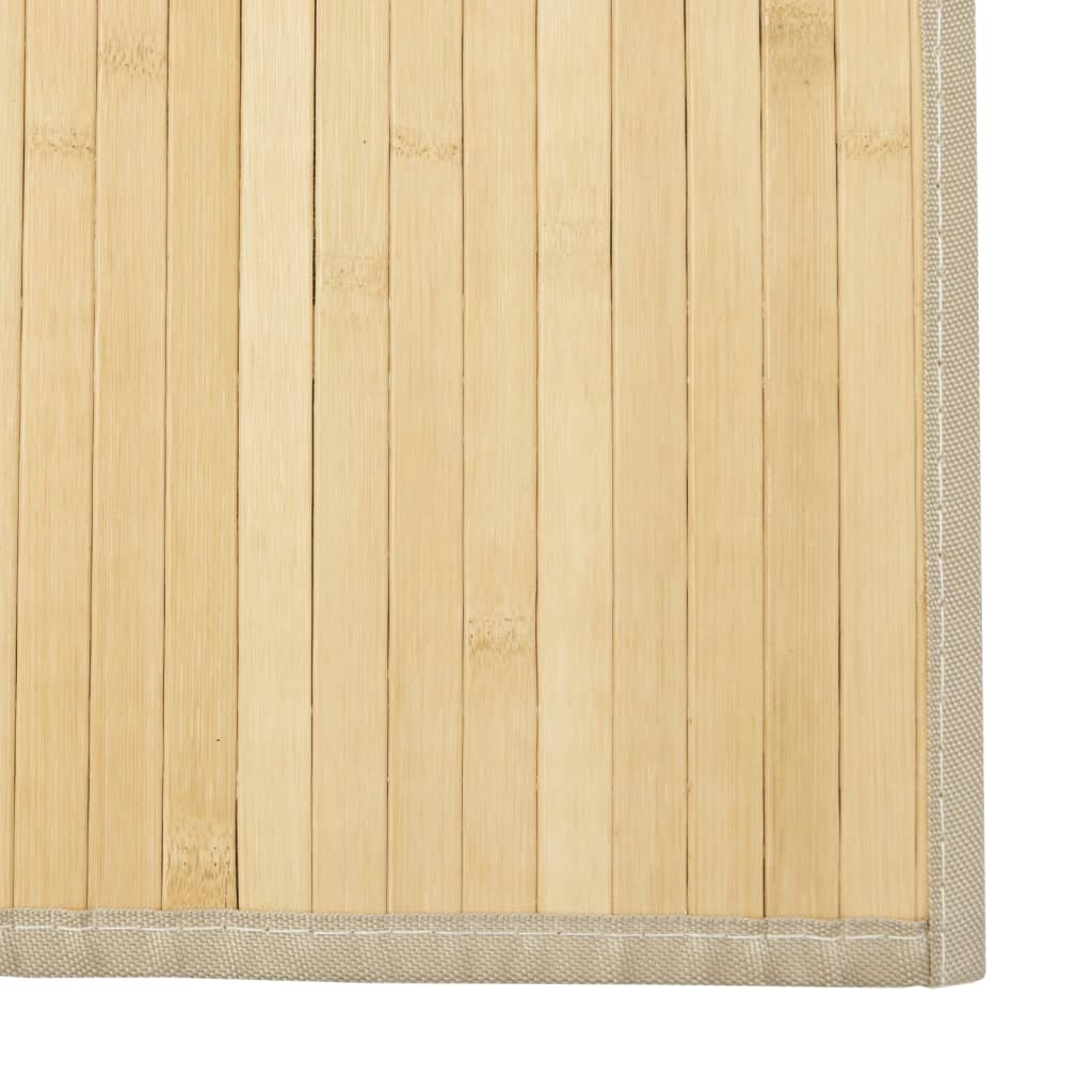 Teppe rektangulær lys naturell 100x400 cm bambus vidaXL