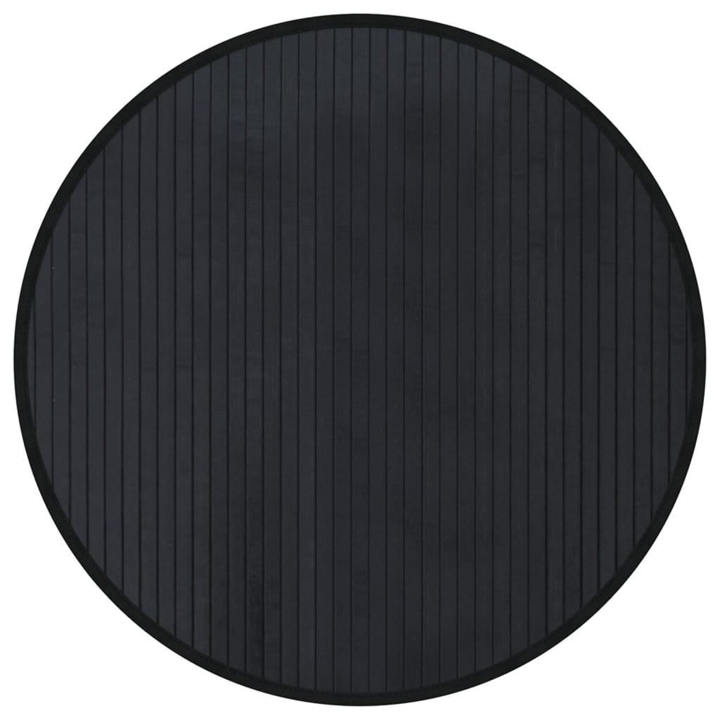 Teppe rund svart 60 cm bambus vidaXL