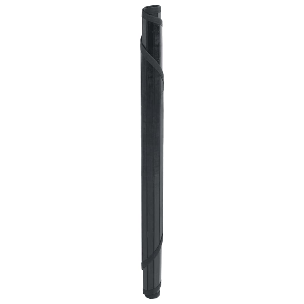 Teppe rund svart 60 cm bambus vidaXL