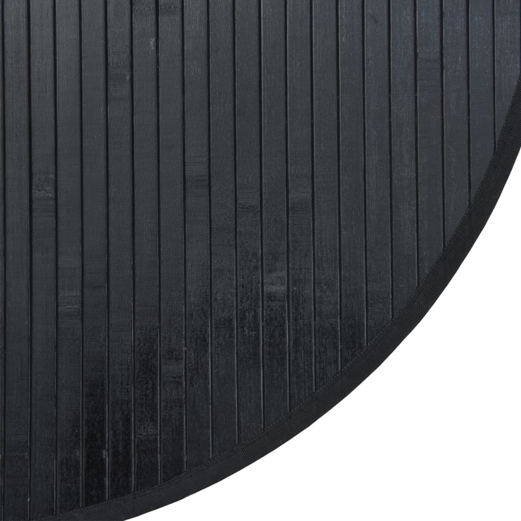 Teppe rund svart 60 cm bambus vidaXL