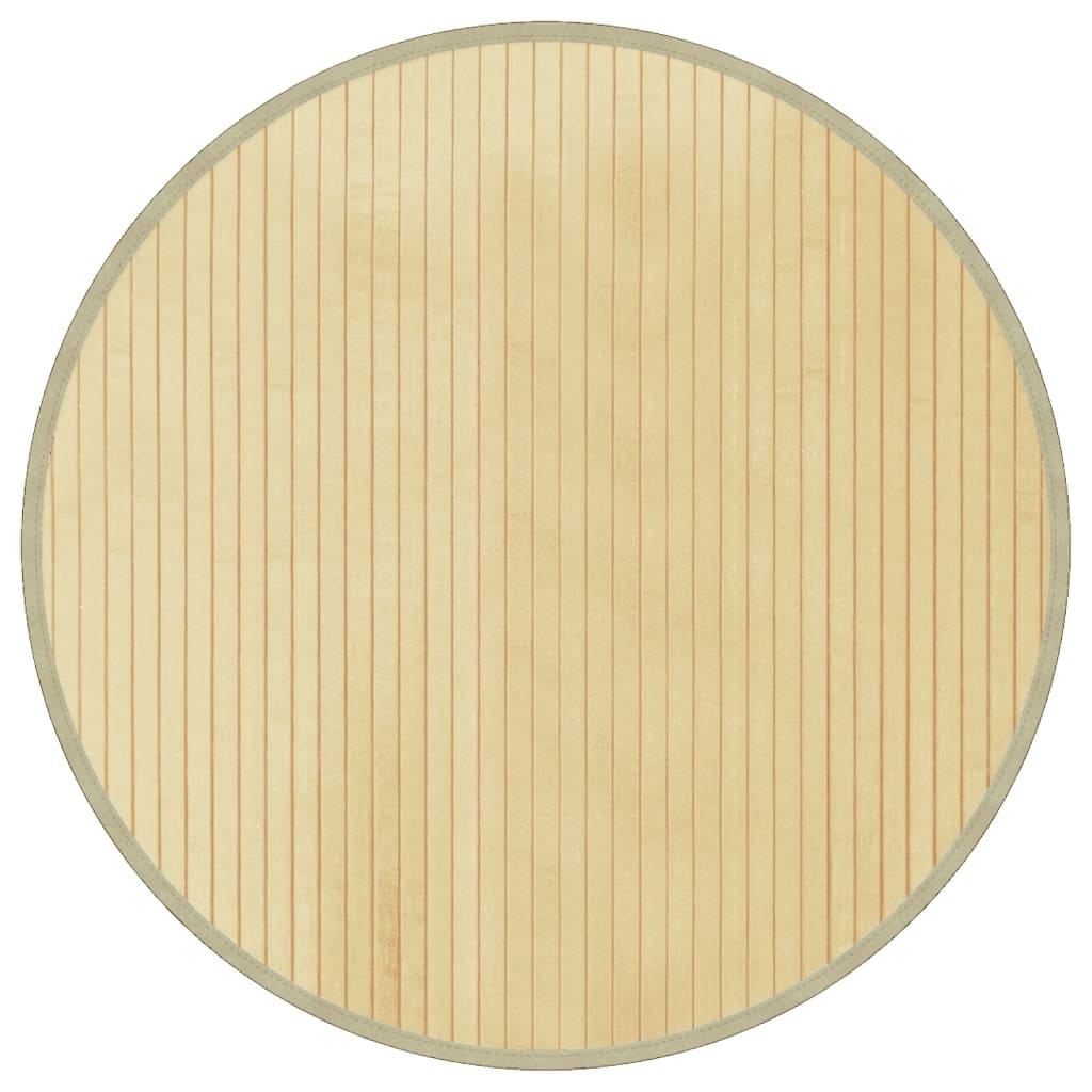 Teppe rund lys naturell 60 cm bambus