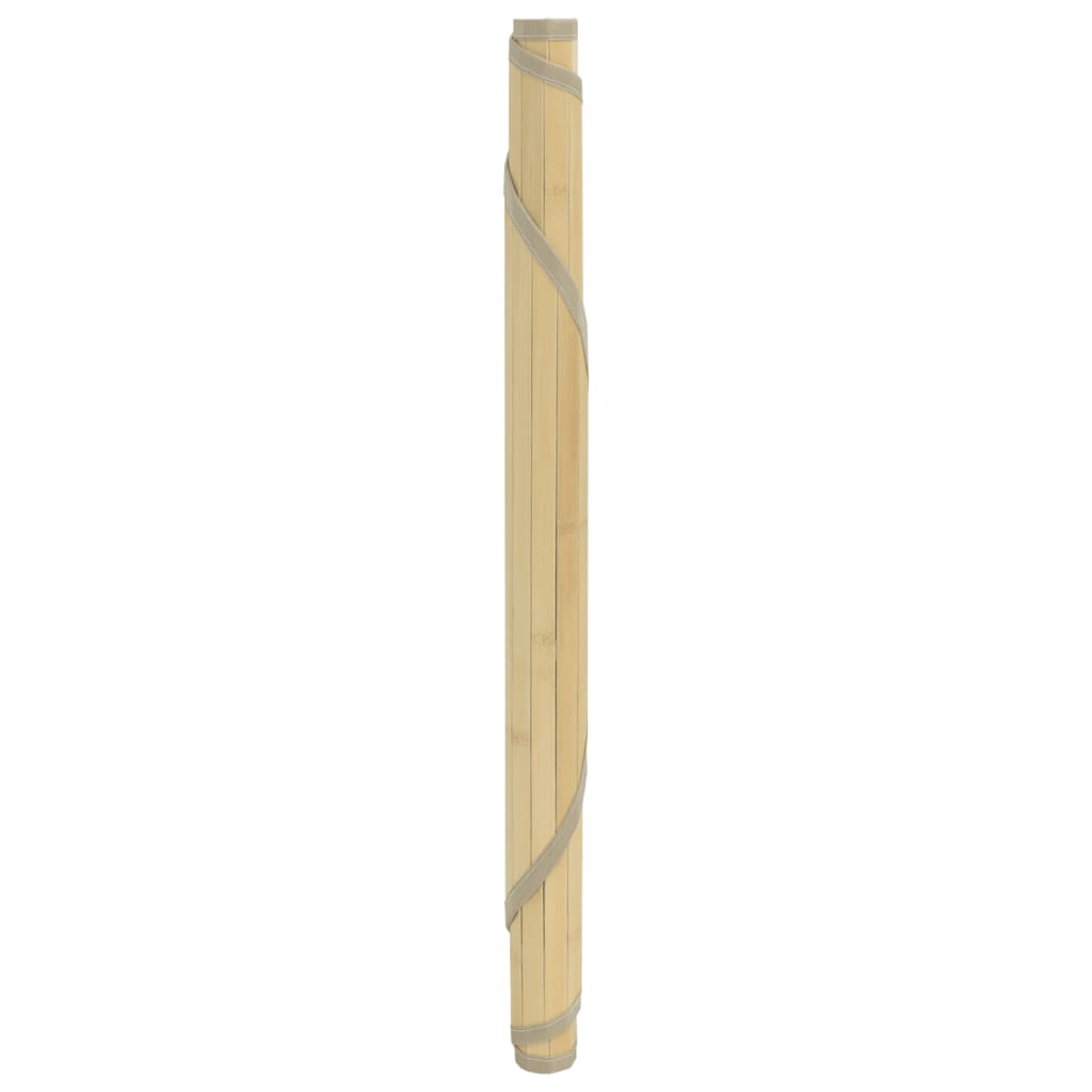 Teppe rund lys naturell 60 cm bambus