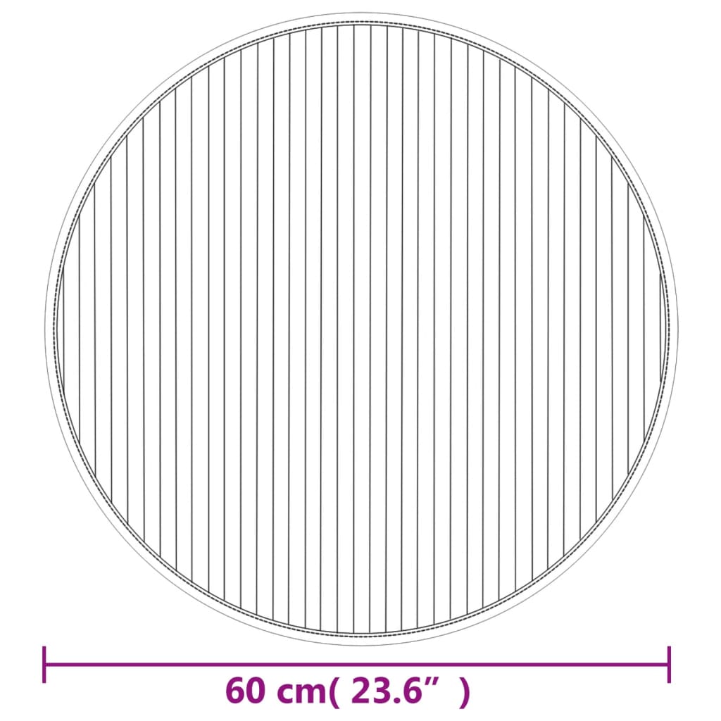 Teppe rund lys naturell 60 cm bambus