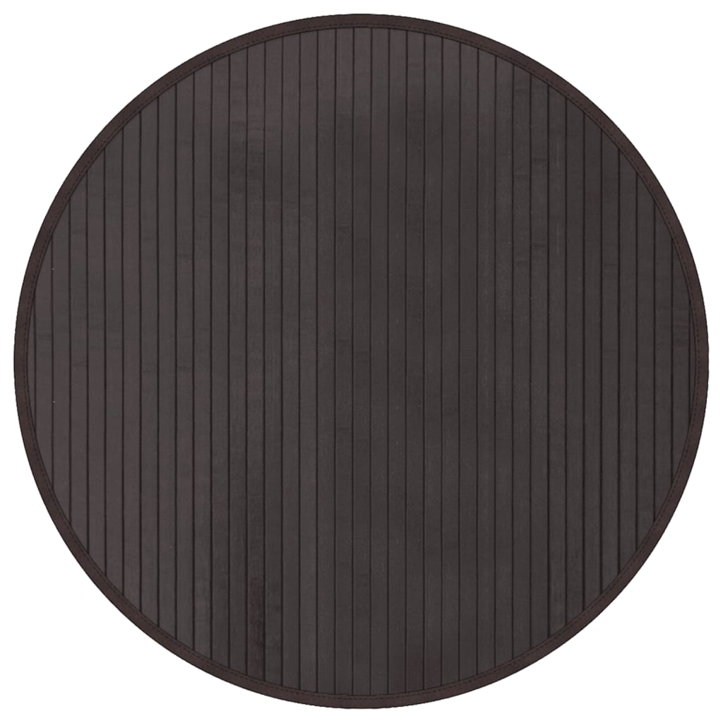 Teppe rund mørkebrun 60 cm bambus vidaXL