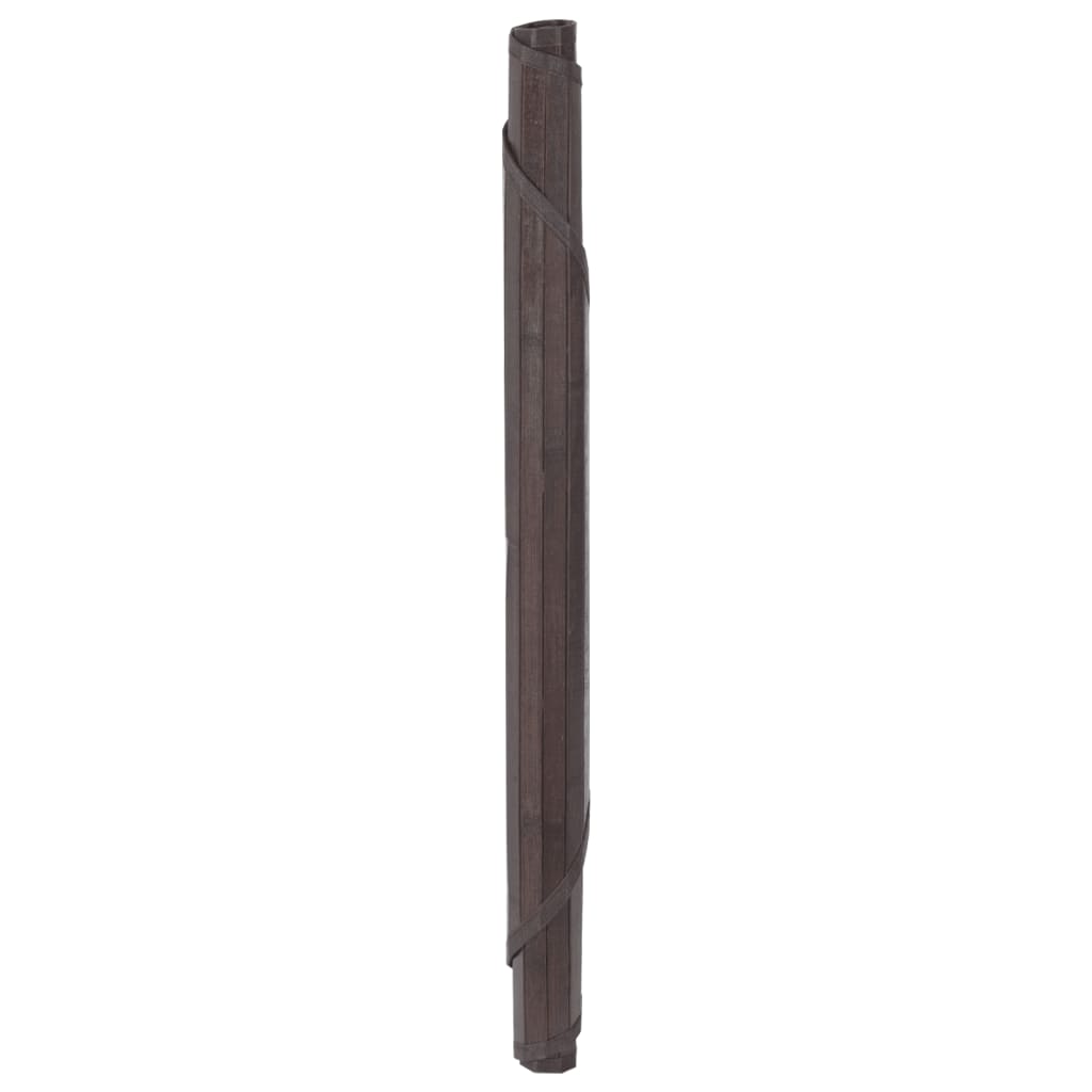 Teppe rund mørkebrun 60 cm bambus vidaXL