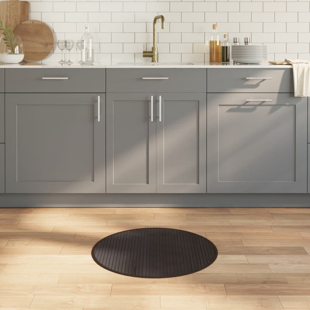 Teppe rund mørkebrun 60 cm bambus vidaXL
