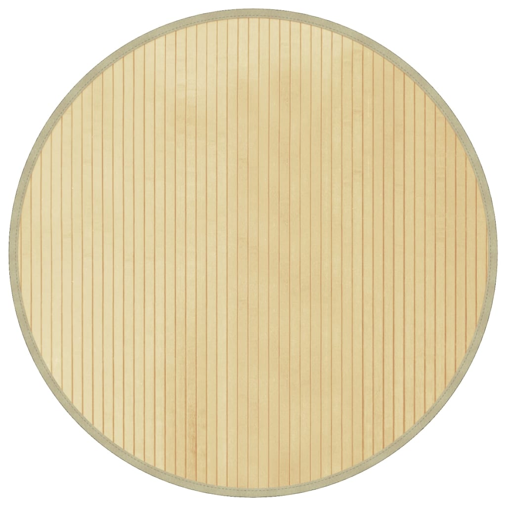 Teppe rund lys naturell 80 cm bambus vidaXL