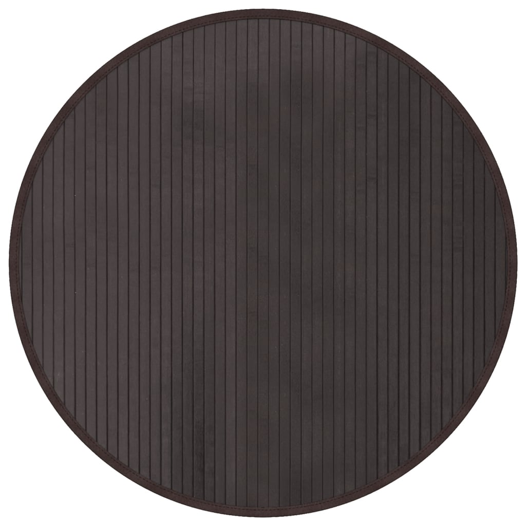 Teppe rund mørkebrun 80 cm bambus vidaXL