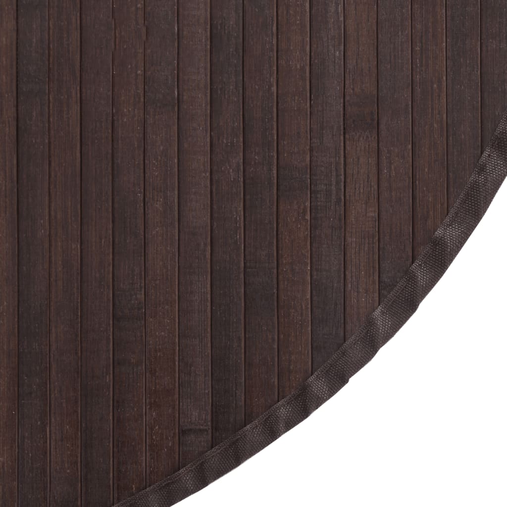 Teppe rund mørkebrun 80 cm bambus vidaXL