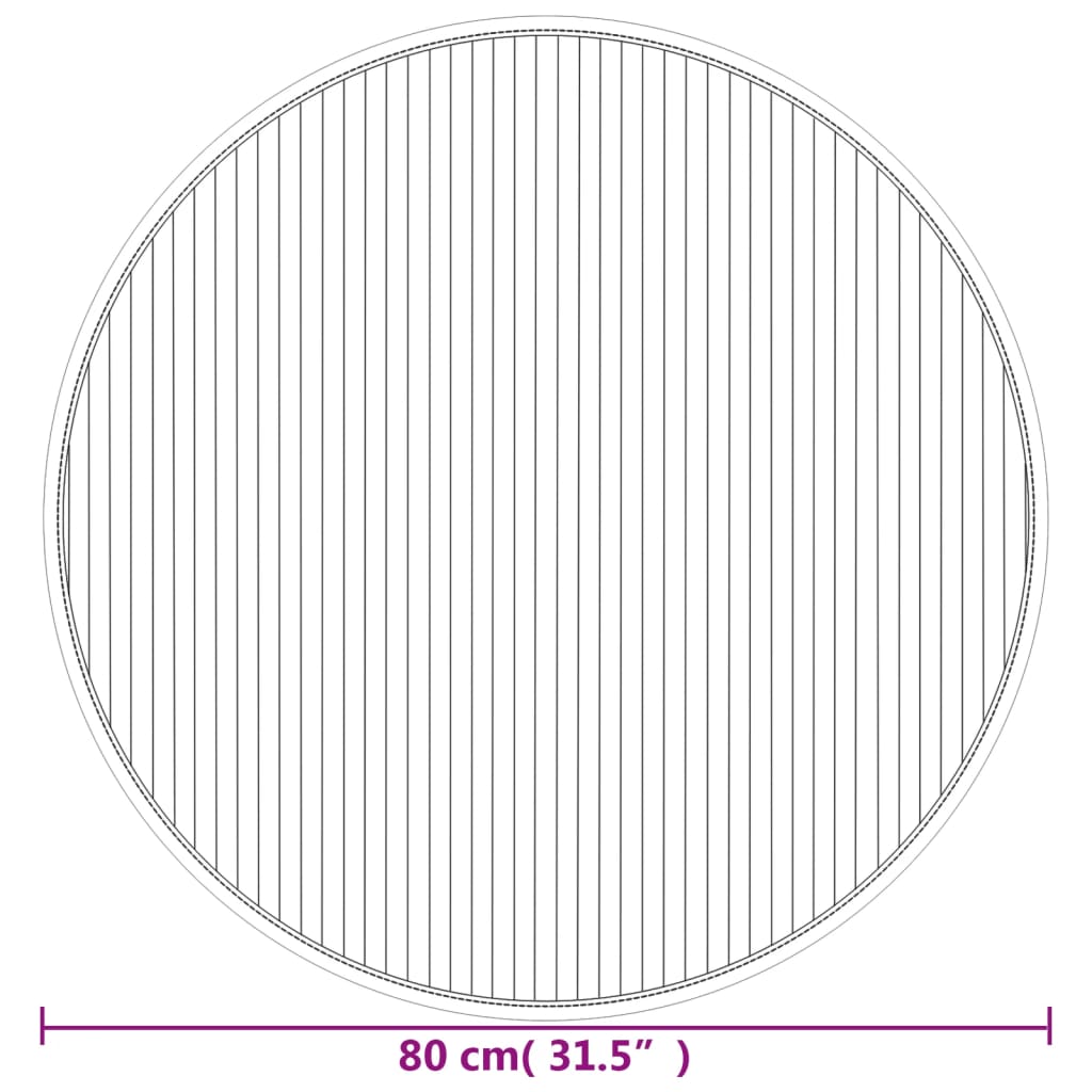 Teppe rund mørkebrun 80 cm bambus vidaXL