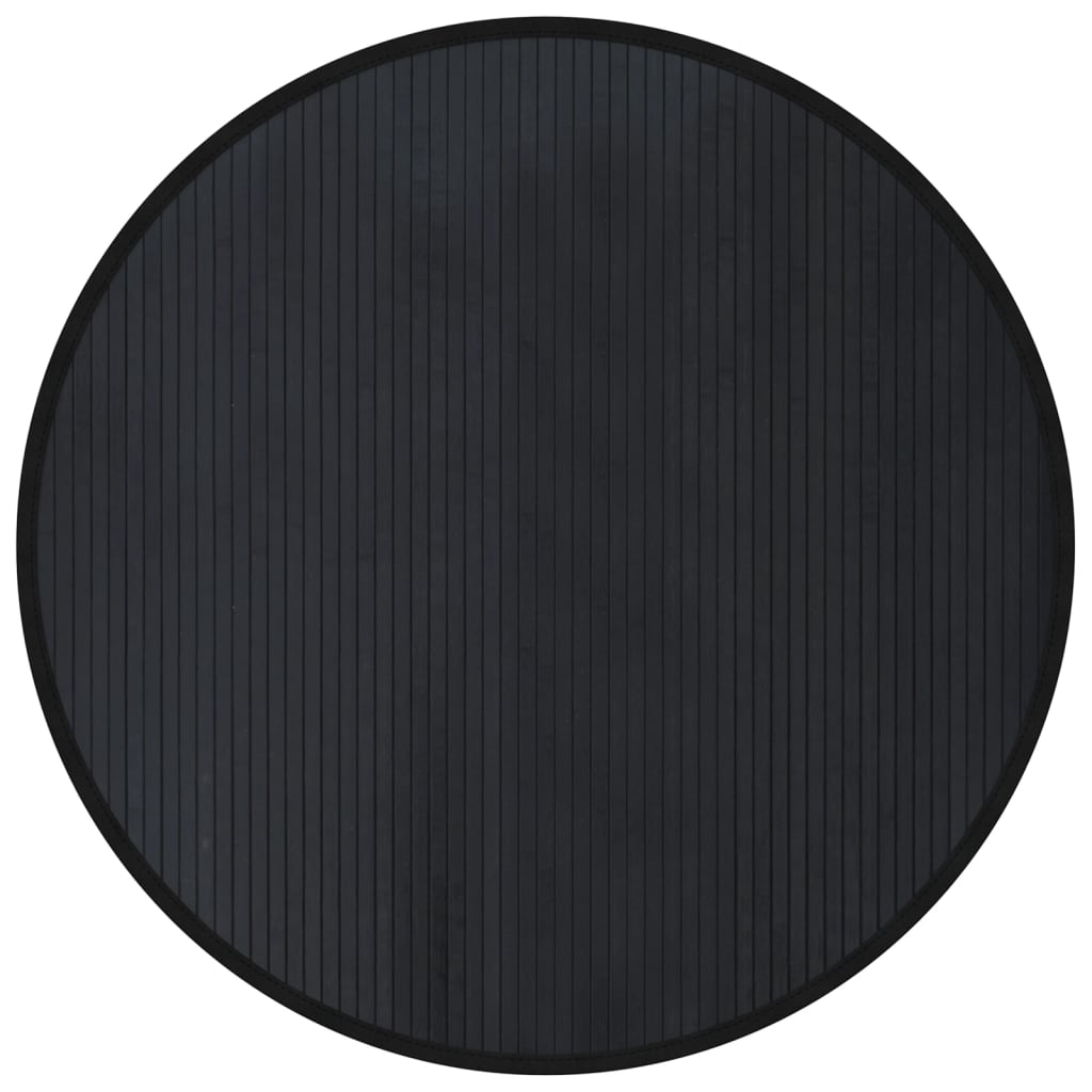 Teppe rund svart 100 cm bambus vidaXL