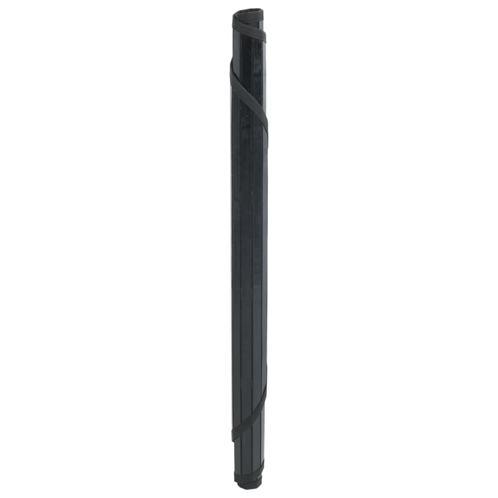 Teppe rund svart 100 cm bambus vidaXL
