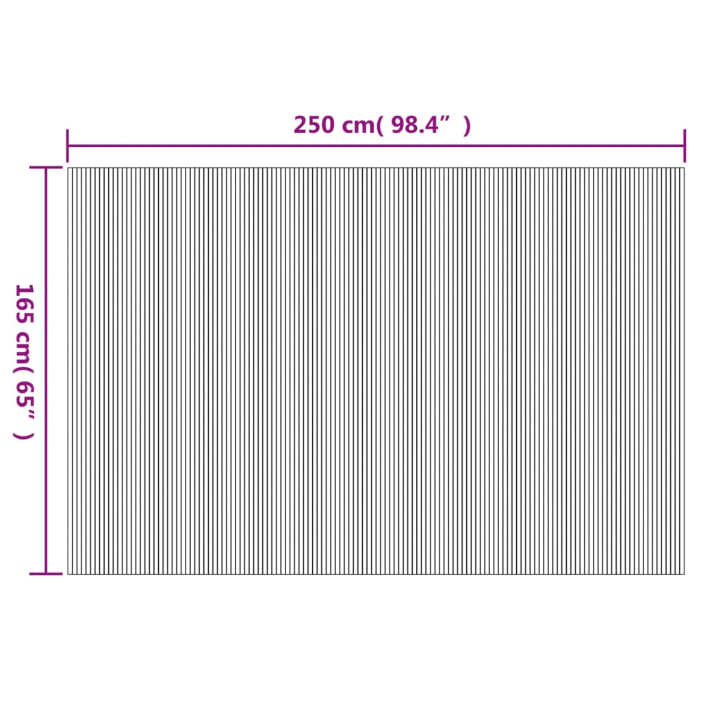 Romdeler brun bredde 250 cm høyde 165 cm bambus