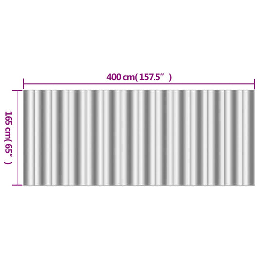 Romdeler brun bredde 400 cm høyde 165 cm bambus