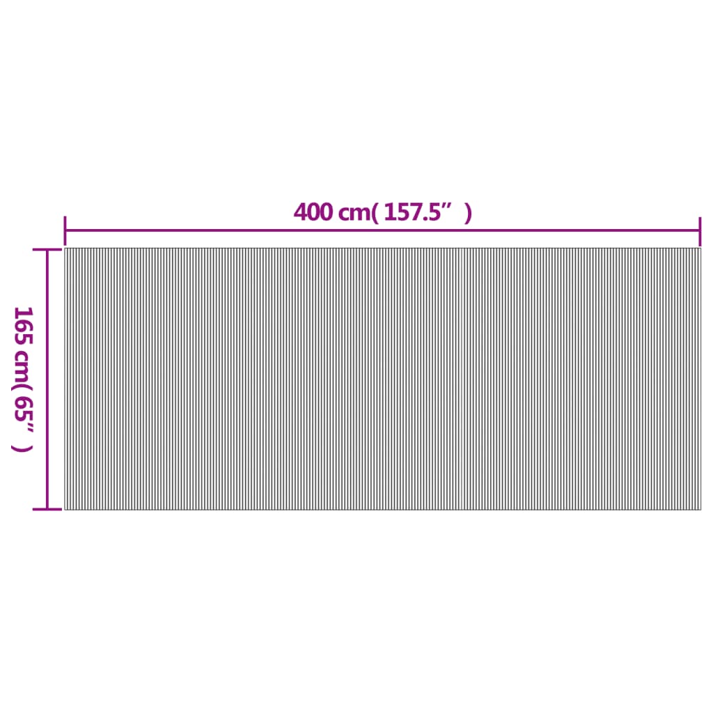 Romdeler grå bredde 400 cm høyde 165 cm bambus vidaXL
