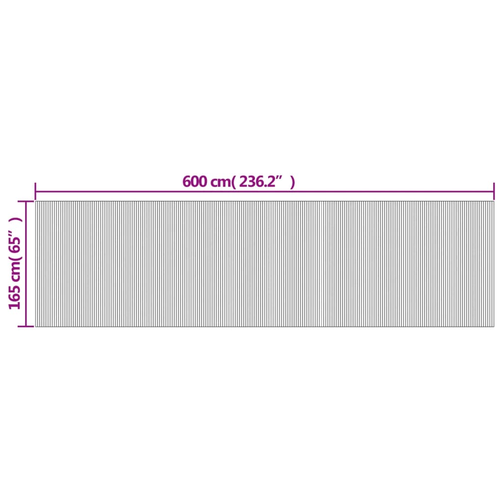 Romdeler svart bredde 600 cm høyde 165 cm bambus