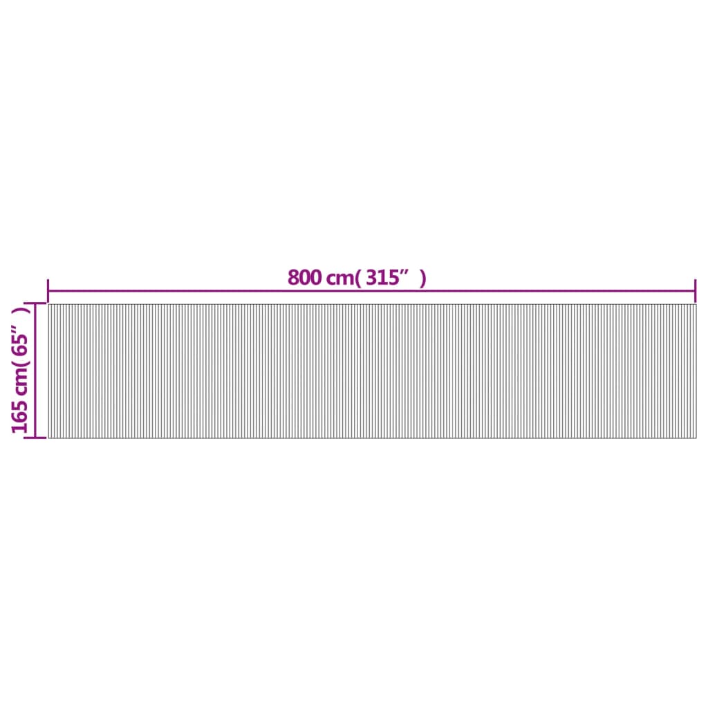Romdeler mørkebrun bredde 800 cm høyde 165 cm bambus