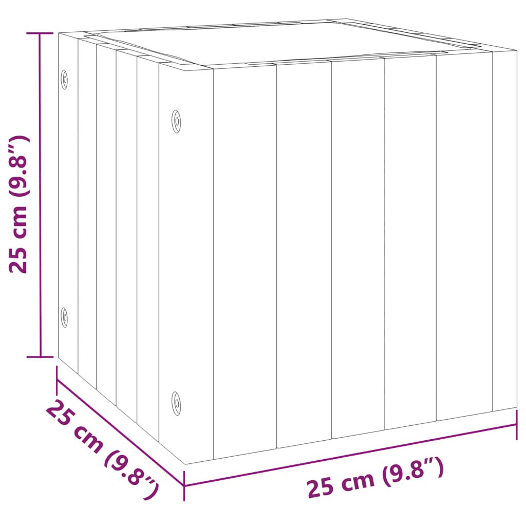 Plantekasse 25x25x25 cm helte akasie