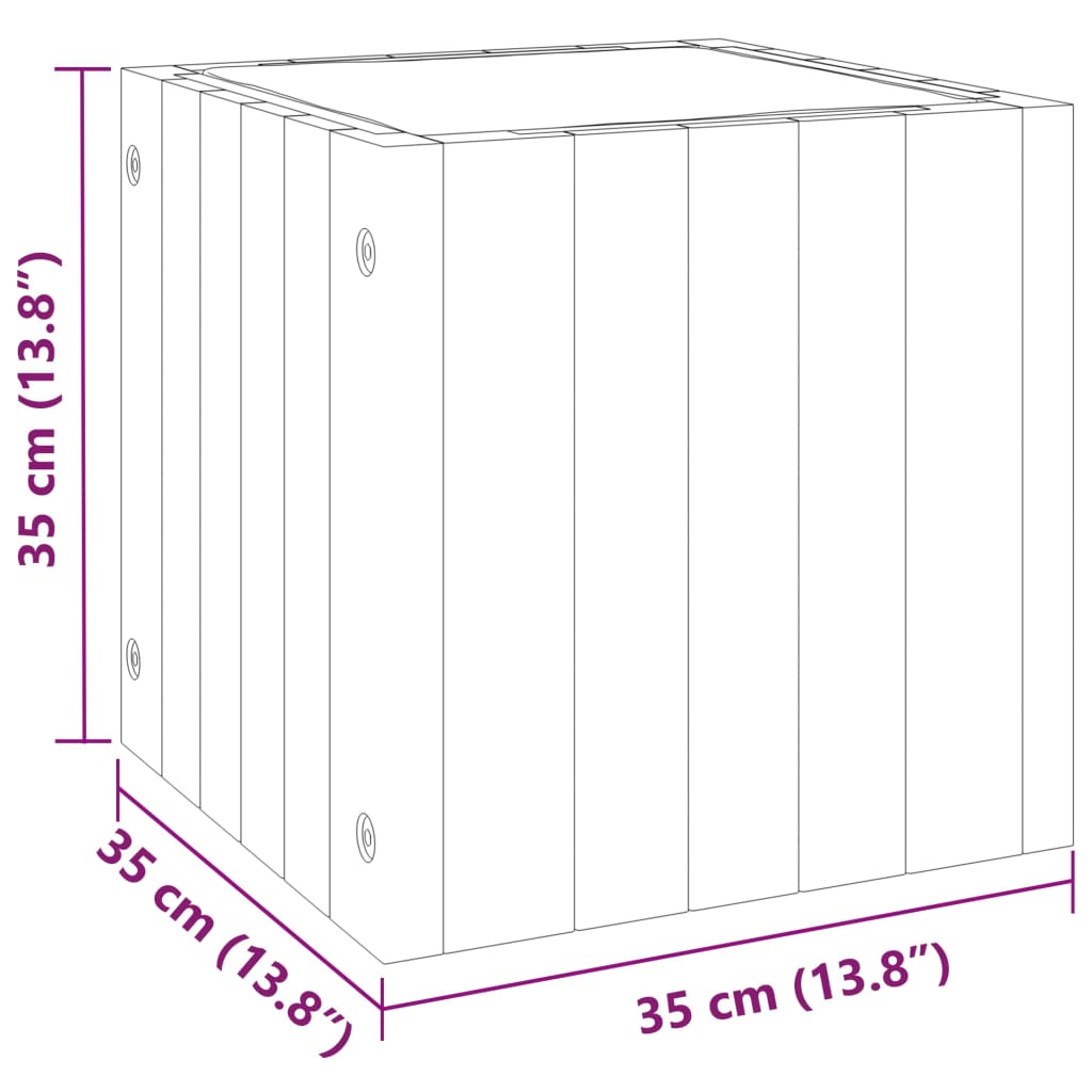 Plantekasse 35x35x35 cm helte akasie