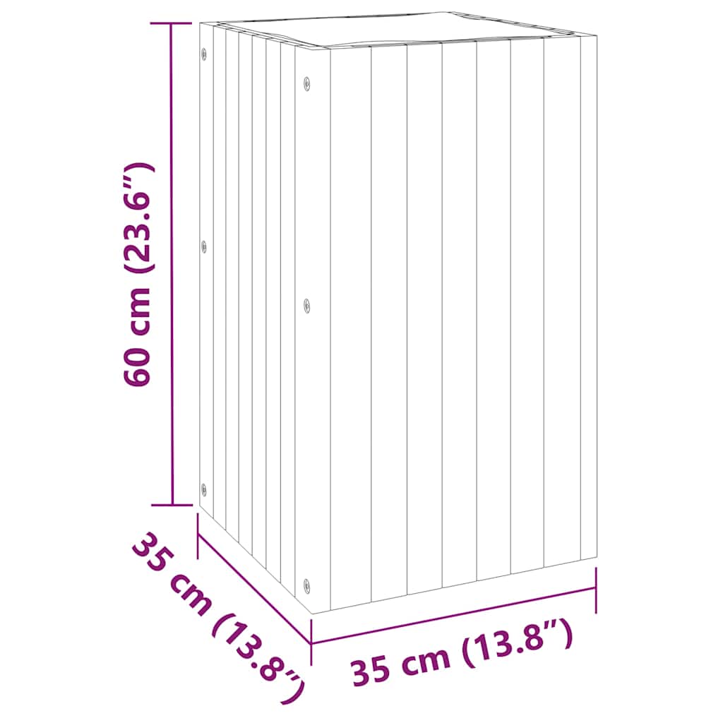 Plantekasse 35x35x60 cm helte akasie