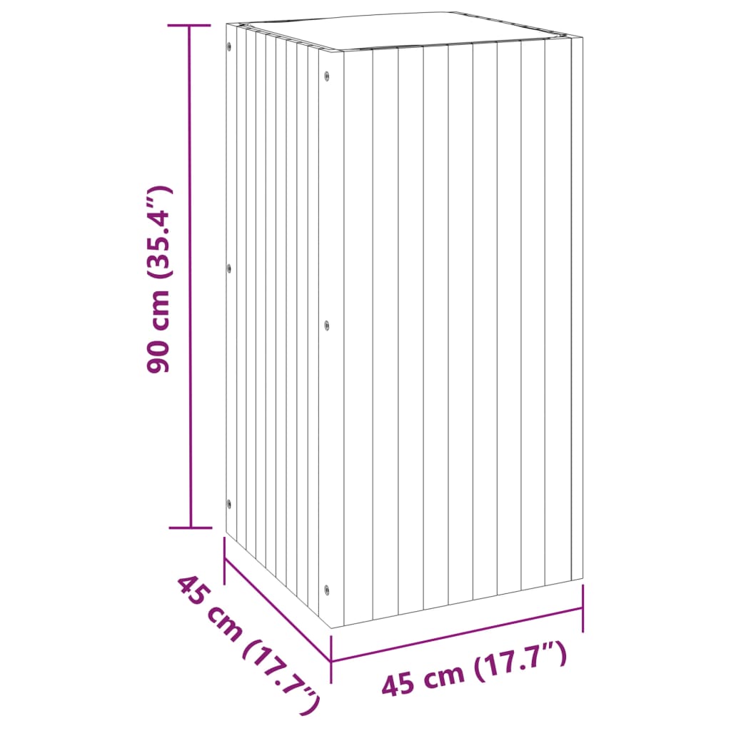 Plantekasse 45x45x90 cm helte akasie