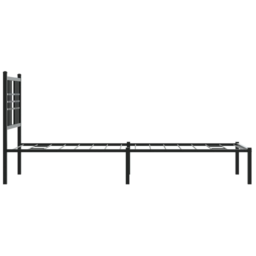 Sengeramme i metall med hodegavl svart 75x190 cm