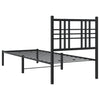 Sengeramme i metall med hodegavl svart 75x190 cm