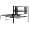 Sengeramme i metall med hodegavl svart 90x200 cm