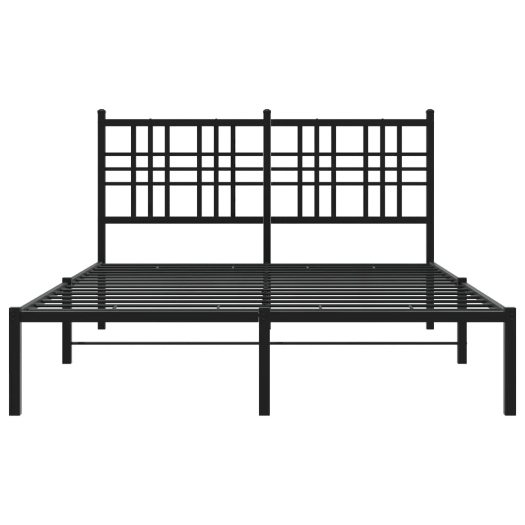 Sengeramme i metall med hodegavl svart 120x190 cm
