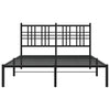 Sengeramme i metall med hodegavl svart 120x190 cm