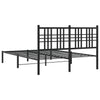 Sengeramme i metall med hodegavl svart 120x190 cm