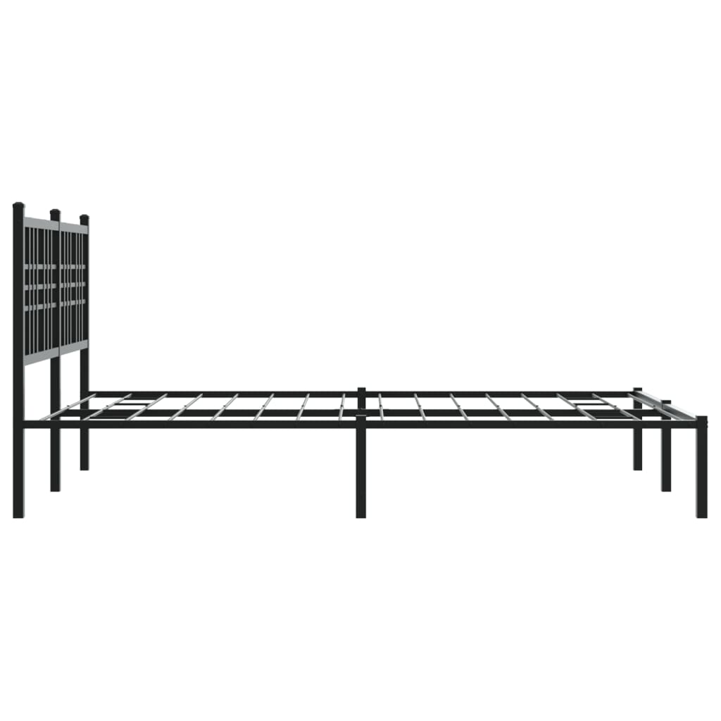 Sengeramme i metall med sengegavl svart 120x200 cm