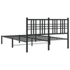 Sengeramme i metall med hodegavl svart 135x190 cm