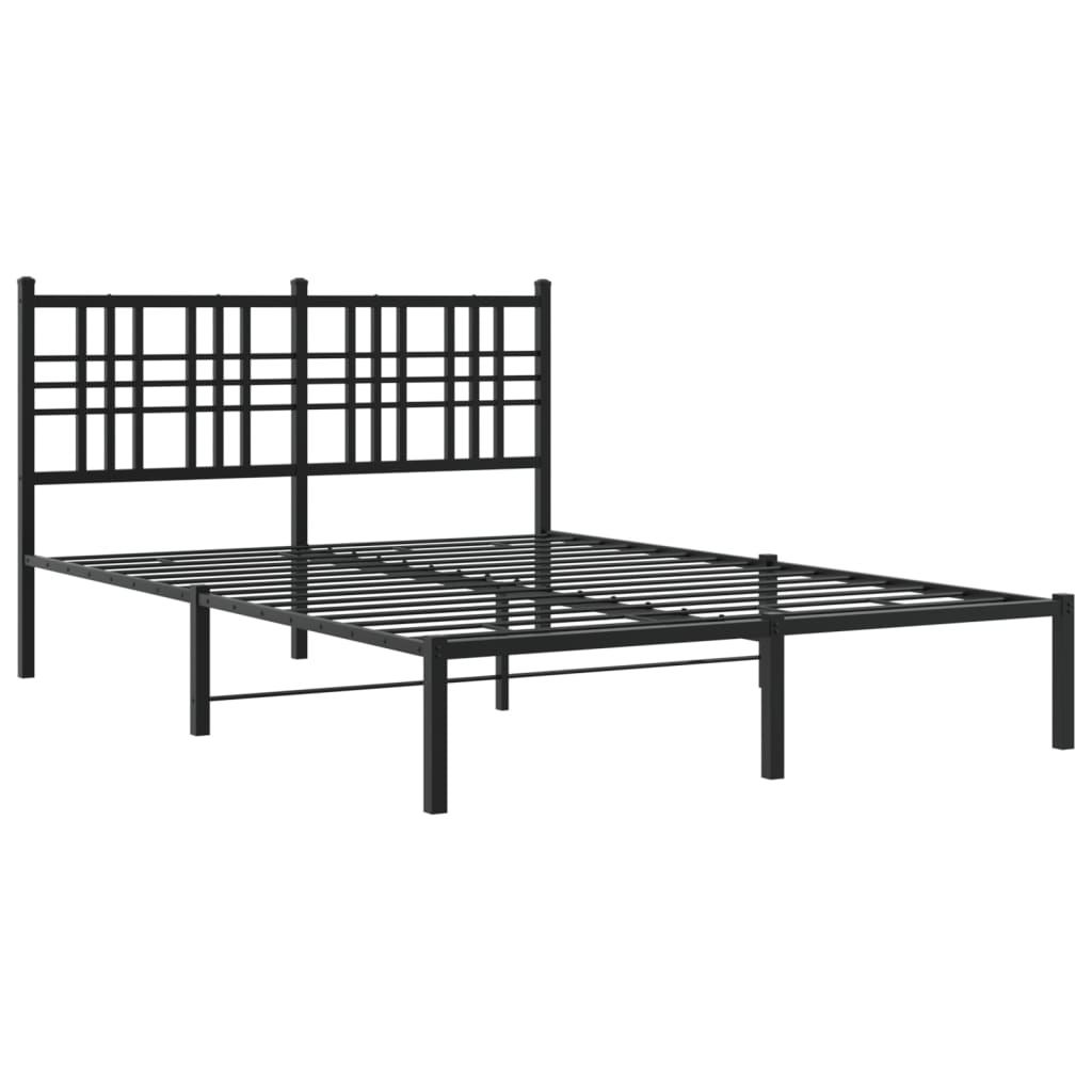 Sengeramme i metall med hodegavl svart 140x190 cm